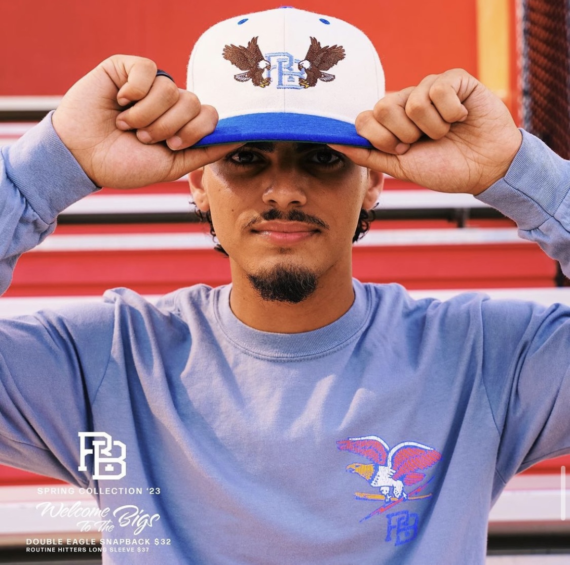 Routine Baseball culture-driven apparel collection, Welcome to the Bigs Spring Collection hoodies, graphic tees, snapback hats, and shorts. Product creation, tech design, and brand strategy by Elle & Reid., view 4