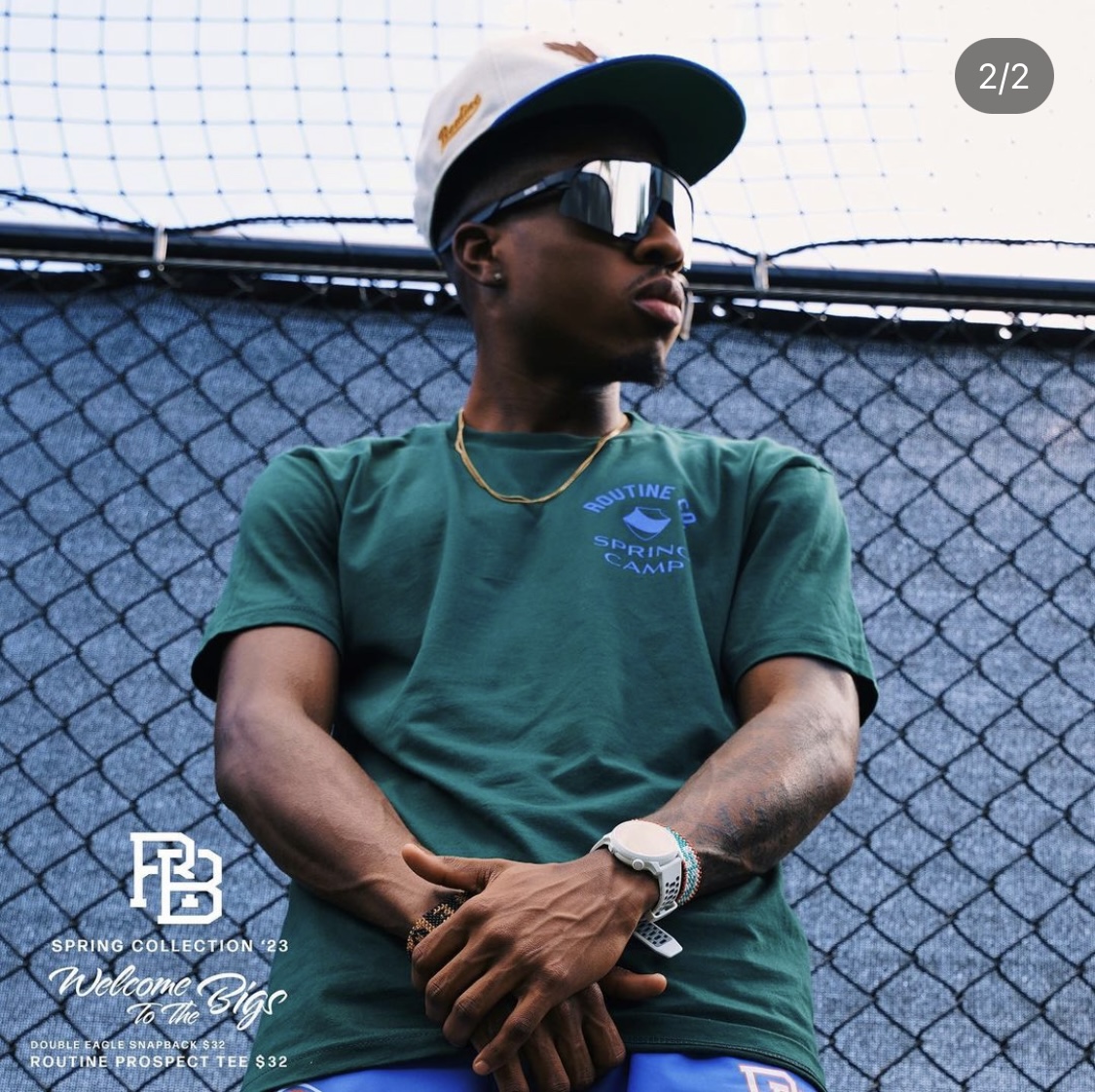 Routine Baseball culture-driven apparel collection, Welcome to the Bigs Spring Collection hoodies, graphic tees, snapback hats, and shorts. Product creation, tech design, and brand strategy by Elle & Reid., view 5